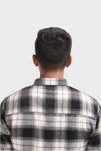 Xkind Black Flannel Checks Regular Fit Shirt
