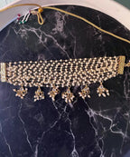 Jewel City Exquisite Gold-Plated Pearl Choker Necklace Set - Traditional Indian Bridal Jewelry Hanging Pearls