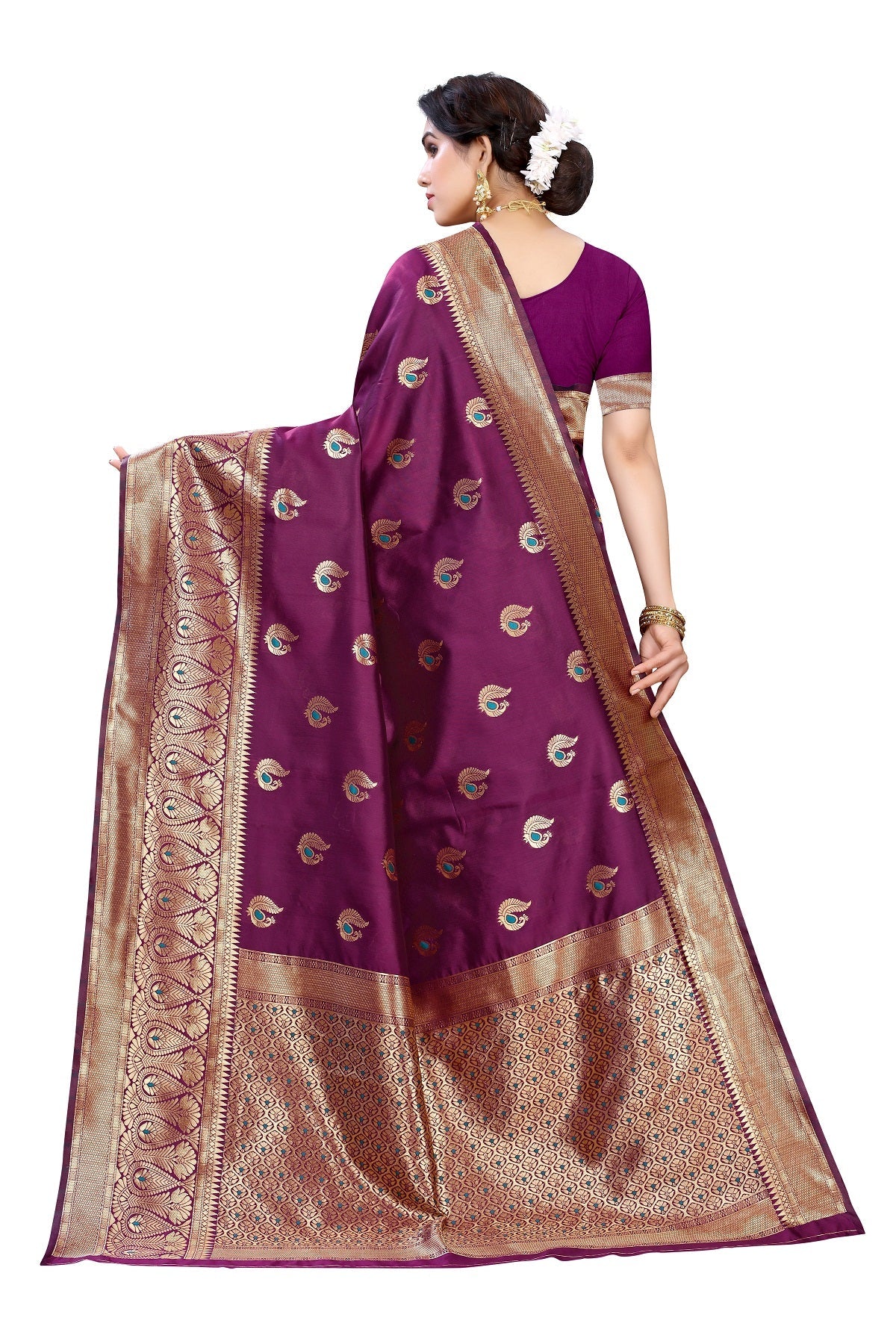 Vamika Purple Weaving Banarasi Jacquard Saree