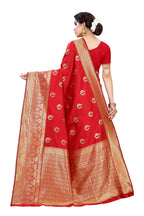 Vamika Red Weaving Banarasi Jacquard Saree