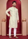 Prazu Fashion Off White Rayon Lucknowi Work Kurta - Distacart