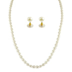 J Pearls 1 Line Oval Pearl Necklace - Real Pearl Jewelry - Distacart