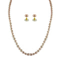 J Pearls Single Line Peach Pearl Set - Real Pearl Jewelry - Distacart