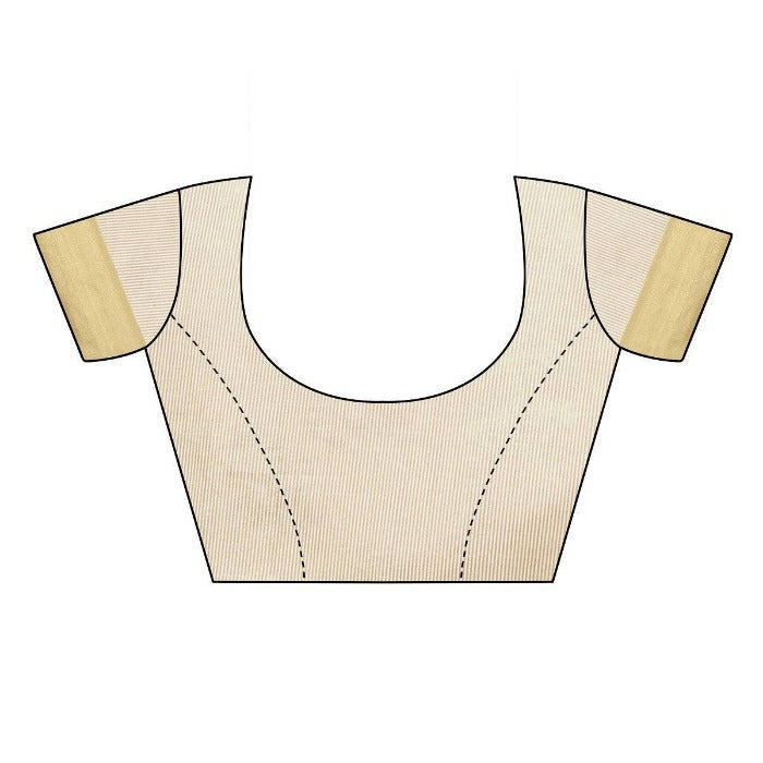 Vamika Cotton Polyester Silk Weaving Cream Blouse
