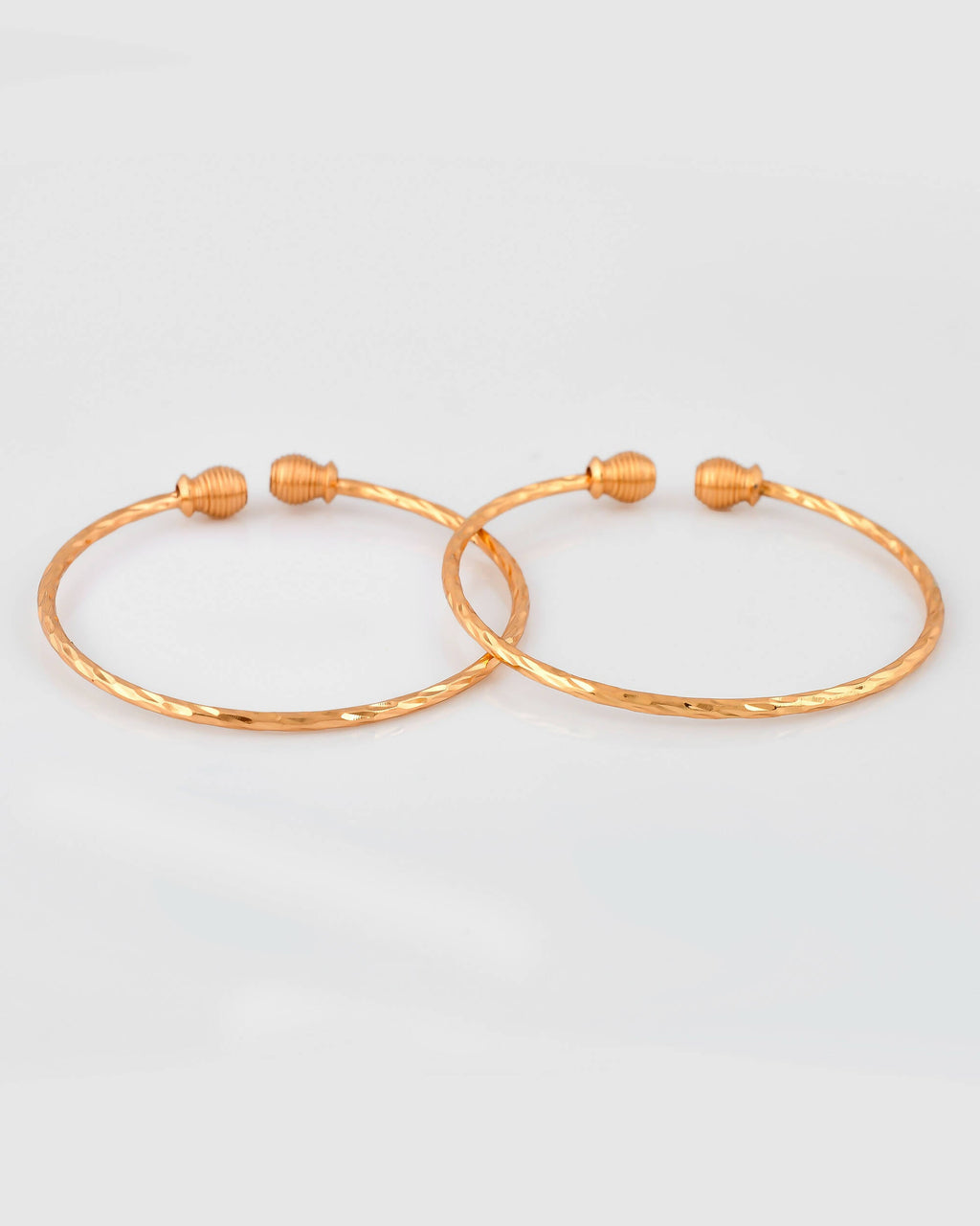 VOJ Stainless Steel Gold-plated Bangle Set (Pack of 2) - Distacart