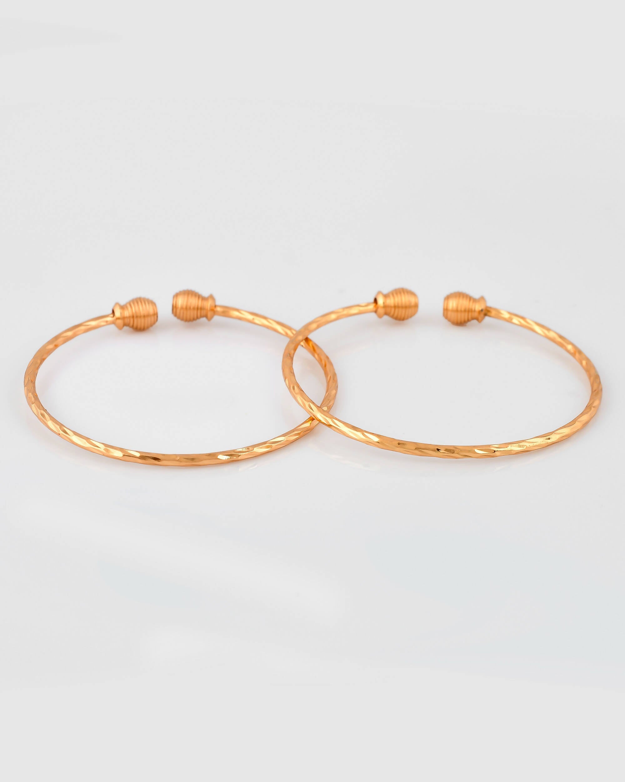 VOJ Stainless Steel Gold-plated Bangle Set (Pack of 2) - Distacart