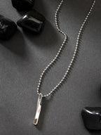 NVR Men's Silver-Plated Stainless Steel Pendant with Chain
