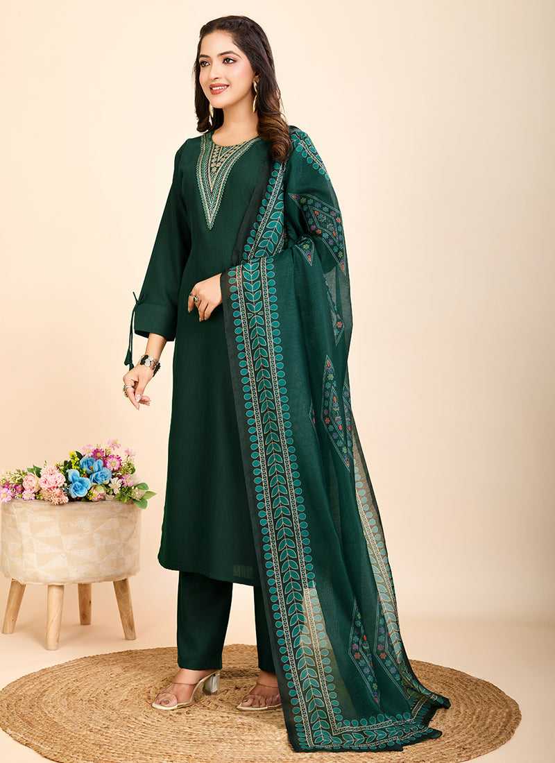 Prazu Fashion Green Printed Cotton Blend Festival Wear Salwar Suit - Distacart