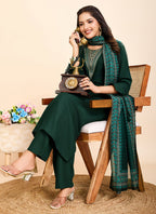 Prazu Fashion Green Printed Cotton Blend Festival Wear Salwar Suit - Distacart