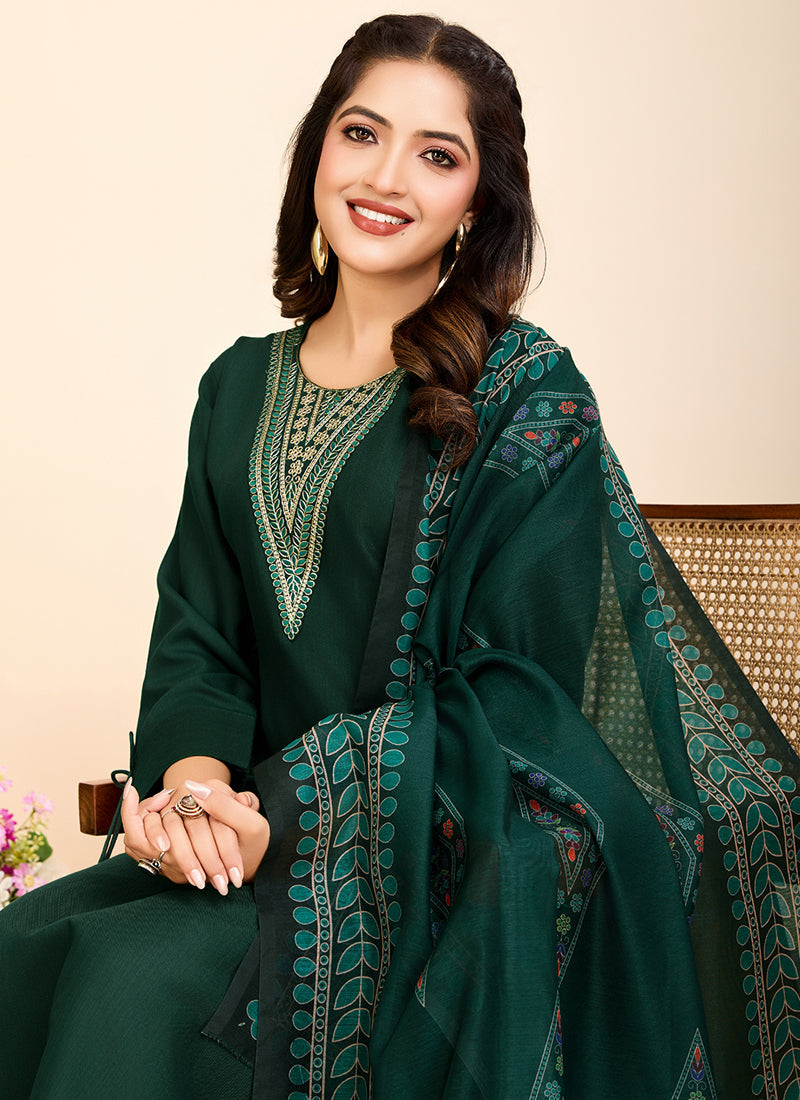 Prazu Fashion Green Printed Cotton Blend Festival Wear Salwar Suit - Distacart