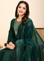 Prazu Fashion Green Printed Cotton Blend Festival Wear Salwar Suit - Distacart