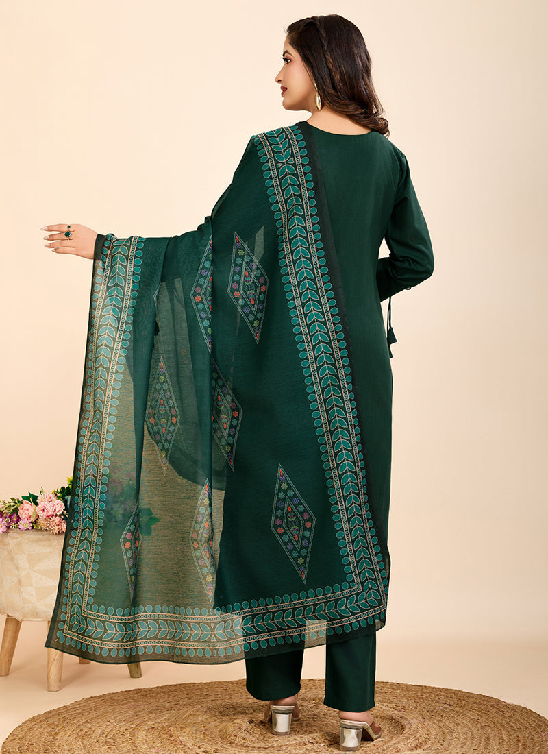 Prazu Fashion Green Printed Cotton Blend Festival Wear Salwar Suit - Distacart