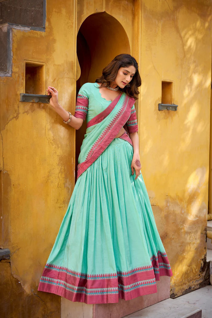 Evanik Pure Chanderi With Thread Work Lehenga Choli - Distacart