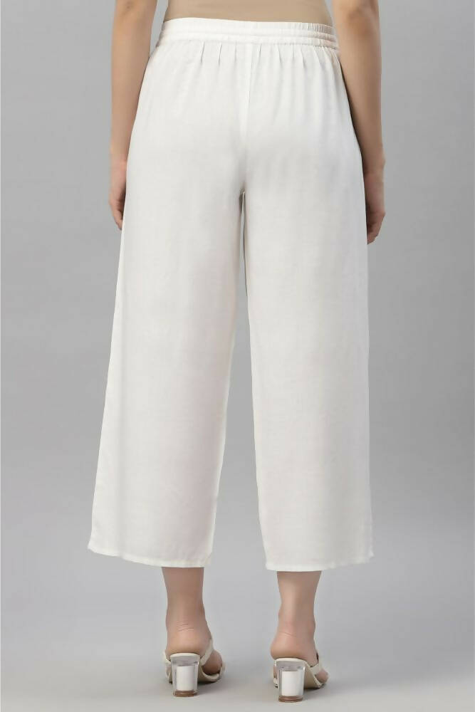 Juniper Women's White Rayon Straight Solid Pant/Slim Pant - Distacart