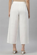 Juniper Women's White Rayon Straight Solid Pant/Slim Pant - Distacart
