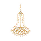Nuyug 22K Gold-Plated Kundan & Pearl Studded Jhumar Paasa Head Jewellery - Distacart