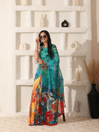 Shivam Fabrics Multi Color Georgette Fabric Printed Saree - Distacart