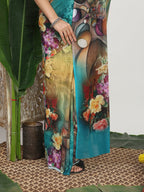Shivam Fabrics Multi Color Georgette Fabric Printed Saree - Distacart