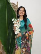 Shivam Fabrics Multi Color Georgette Fabric Printed Saree - Distacart