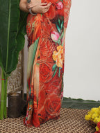 Shivam Fabrics Multi Color Georgette Fabric Printed Saree - Distacart