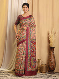 Shivam Fabrics Multi Color Tussar Silk Fabric Printed Saree - Distacart