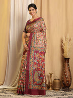 Shivam Fabrics Multi Color Tussar Silk Fabric Printed Saree - Distacart