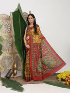 Shivam Fabrics Mustard Tussar Silk Fabric Printed Saree - Distacart