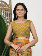Shivam Fabrics Yellow Tussar Silk Fabric Printed Saree - Distacart