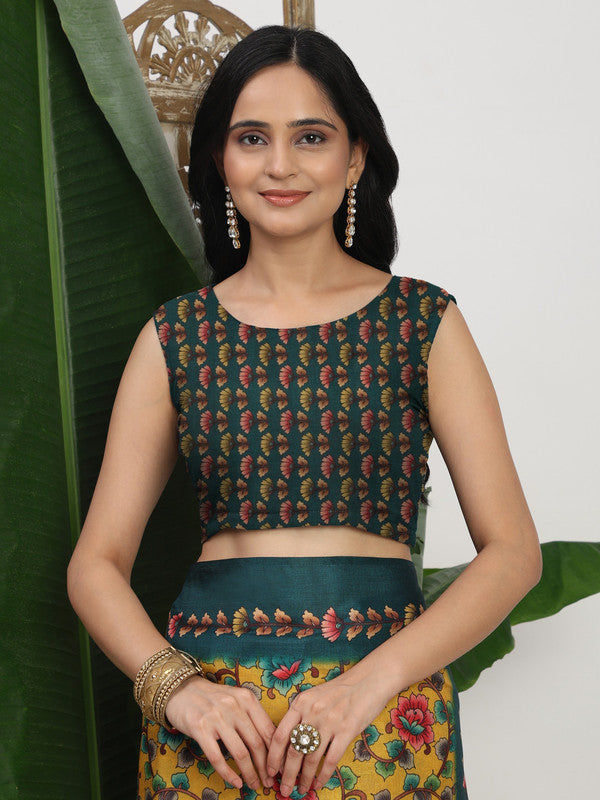 Shivam Fabrics Yellow Tussar Silk Fabric Printed Saree - Distacart