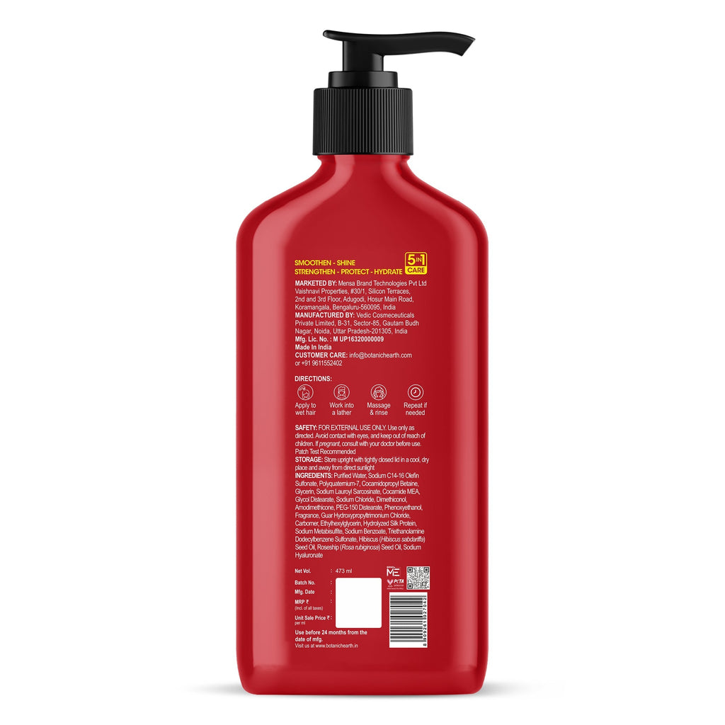 Botanic Hearth Smooth and Shine Shampoo with Hibiscus extract & Rosehip Oil