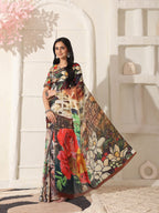 Shivam Fabrics Multi Color Turkey Fabric Printed Saree - Distacart