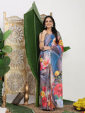 Shivam Fabrics Multi Color Turkey Fabric Printed Saree - Distacart