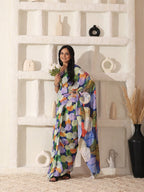 Shivam Fabrics Multi Color Turkey Fabric Printed Saree - Distacart