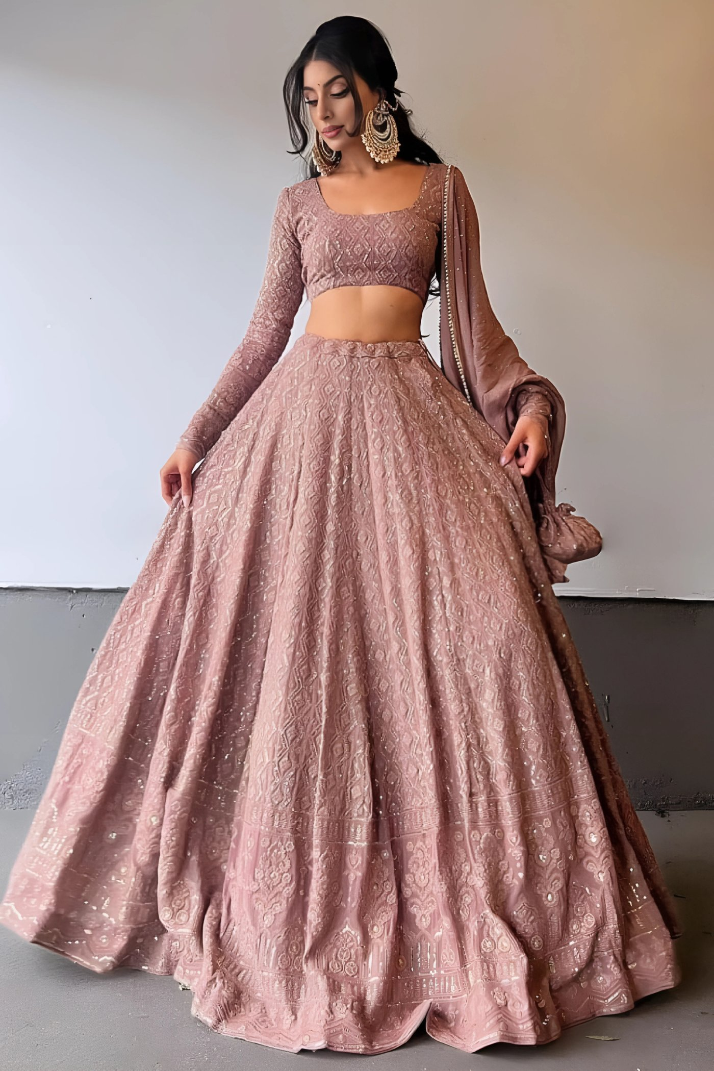 Lehenga Mart Designer Wedding Lehenga Choli For Women - Chocolate