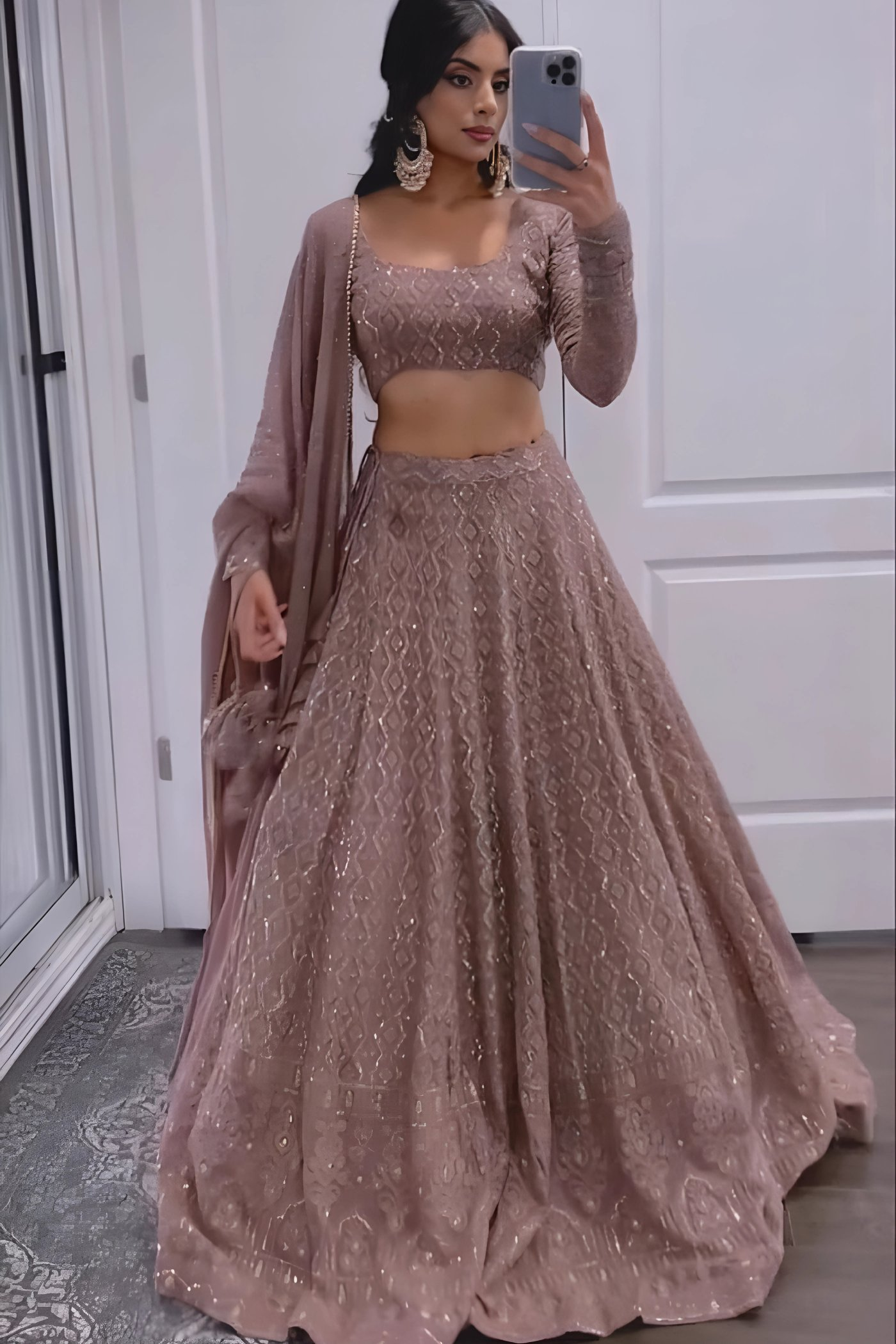 Lehenga Mart Designer Wedding Lehenga Choli For Women - Chocolate
