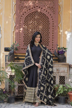 Sonakshi Women's Black Georgette Sequins Zari Embroidered Long Anarkali Sets - Distacart