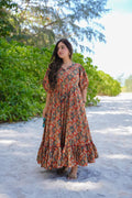 Sonakshi Women's Multycolor Rayon Digital Print Full Round Flair Anarkali Gown Set