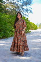 Sonakshi Women's Multycolor Rayon Digital Print Full Round Flair Anarkali Gown Set
