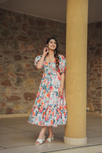 Sonakshi Women's Multycolor Rayon Digital Print Full Round Flair Anarkali Gown Set