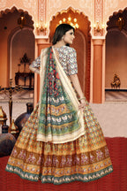 Sonakshi Women's Multicolor Dola Silk Digital Printed Lehenga Choli With Dupatta - Distacart