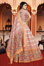 Sonakshi Women's Multicolor Dola Silk Digital Printed Lehenga Choli With Dupatta - Distacart