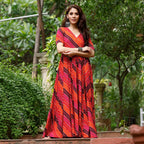 Sonakshi Women's Fenta Rayon Digital Print Full Round Flair Anarkali Gown Set - Distacart