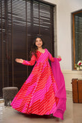 Sonakshi Women's Red Rayon Digital Print Full Round Flair Anarkali Gown Set With Dupatta - Distacart