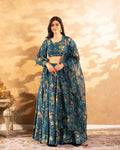 Sonakshi Women's Grey Air Tex Chinon Digital Printed Lehenga Choli With Dupatta - Distacart