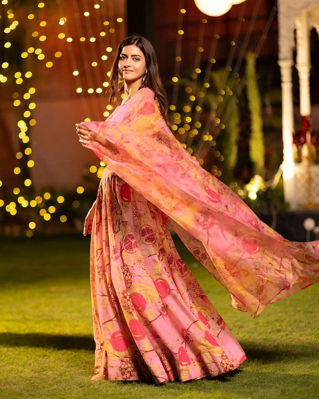 Sonakshi Women's Pink Air Tex Chinon Digital Printed Lehenga Choli With Dupatta - Distacart