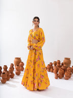 Sonakshi Women's Yellow Air Tex Chinon Digital Printed Lehenga Choli - Distacart