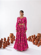 Sonakshi Women's Magenta Air Tex Chinon Digital Printed Lehenga Choli - Distacart