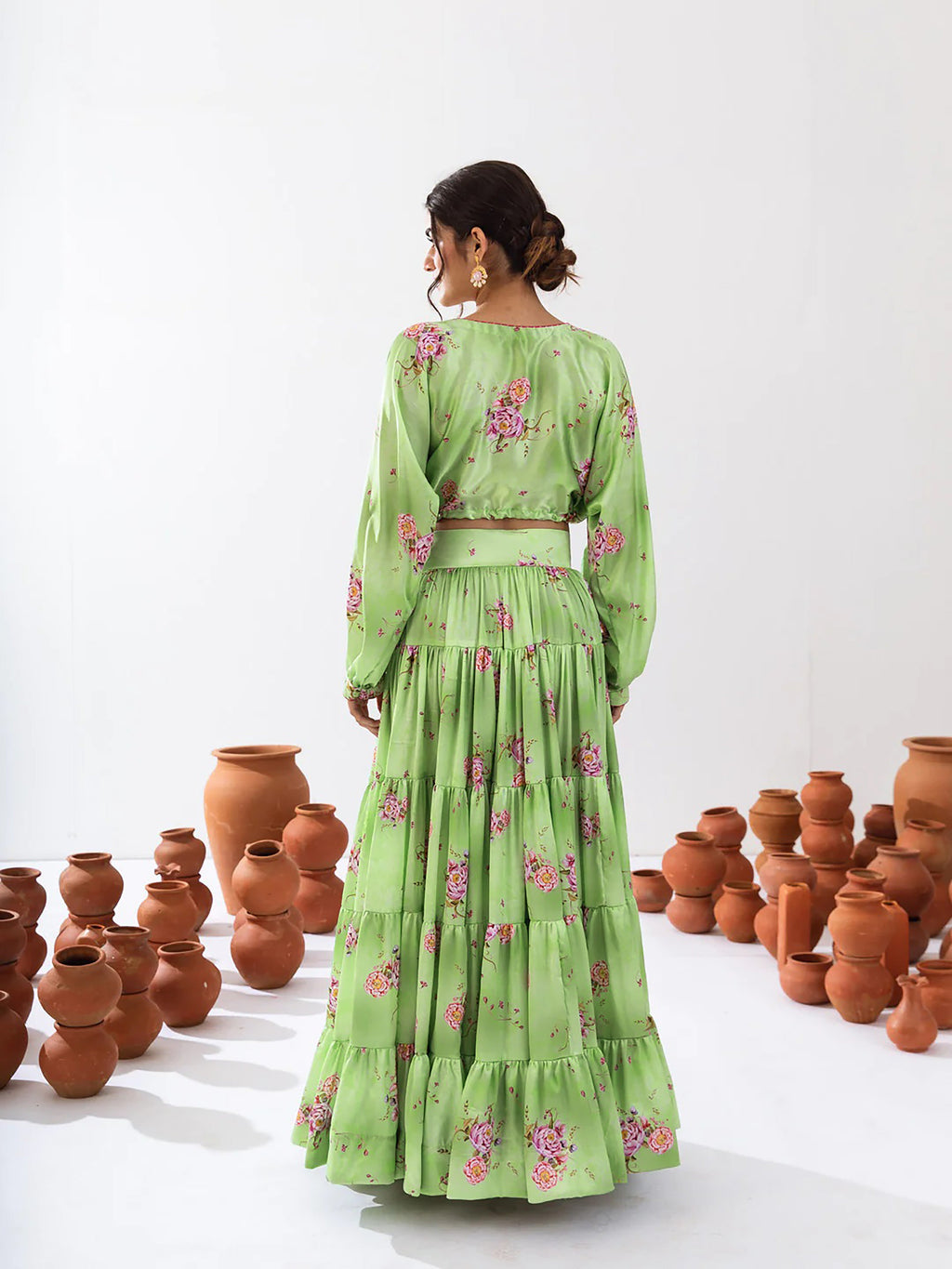 Sonakshi Women's Pista Air Tex Chinon Digital Printed Lehenga Choli - Distacart