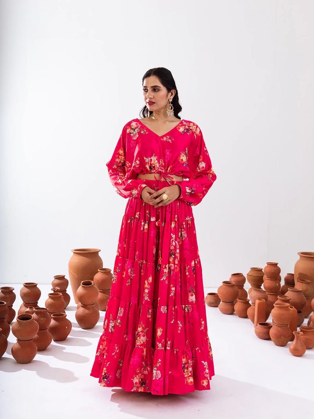Sonakshi Women's Rani Air Tex Chinon Digital Printed Lehenga Choli - Distacart