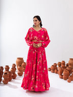 Sonakshi Women's Rani Air Tex Chinon Digital Printed Lehenga Choli - Distacart